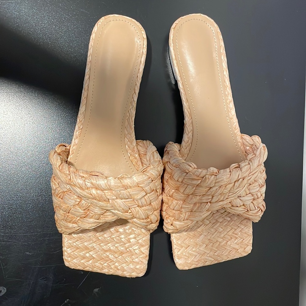 Straw Flat Sandals